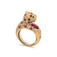 RUBY AND DIAMOND LEOPARD RING