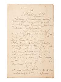 [GERONIMO] - [LATE INDIAN WARS]. DALY, Henry W. (1850-1931). Diary of Campaign against Hostile Apaches in 1885-6 with Capt. Emmet Crawford, by Henry W. Daly Pack Master. [Cheyenne, WY], 29 May 1885 to 28 March 1886.