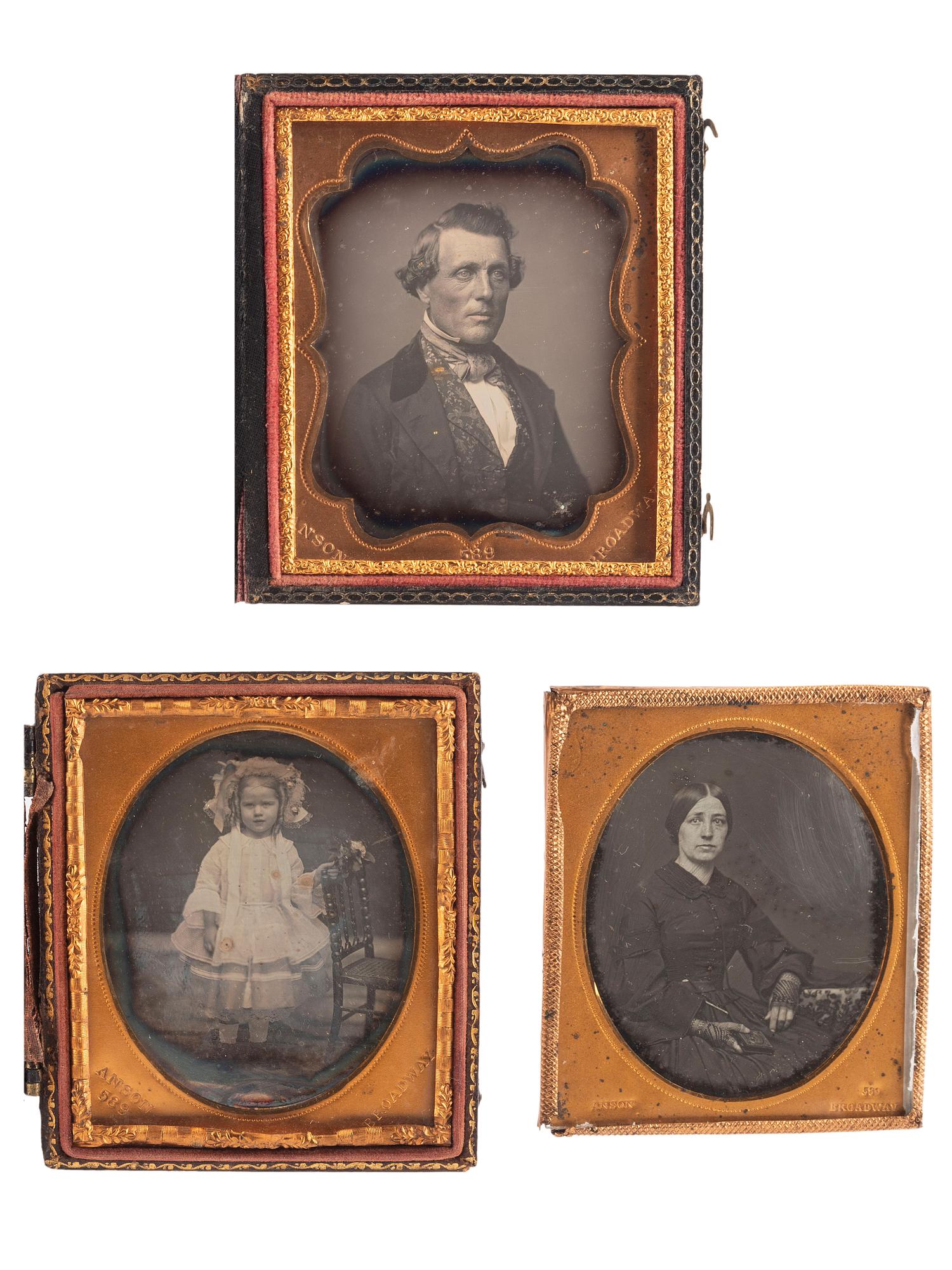 [EARLY PHOTOGRAPHY]. ANSON, Rufus P., photographer. A group of 14 daguerreotypes by Anson, including: