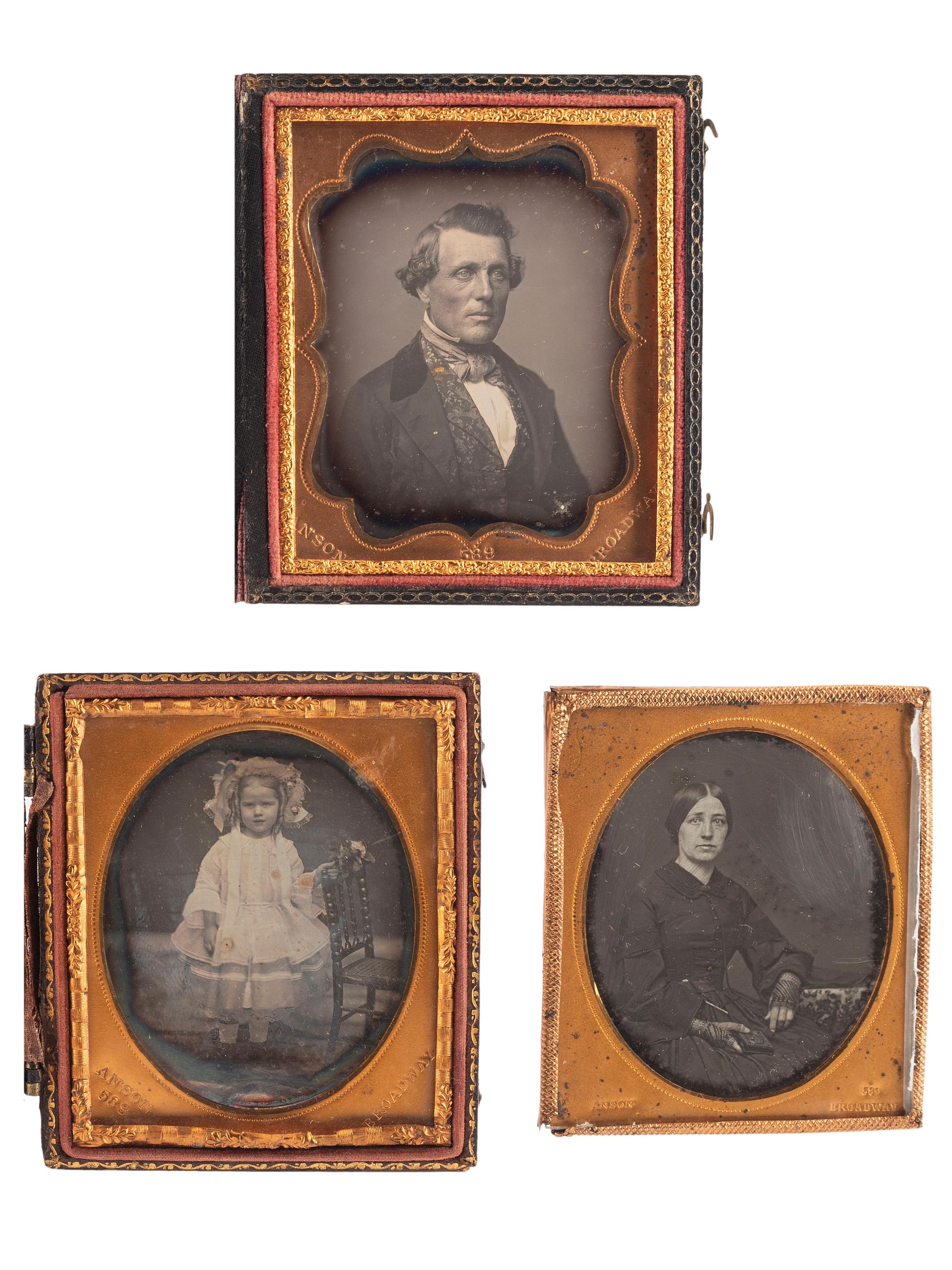[EARLY PHOTOGRAPHY]. ANSON, Rufus P., photographer. A group of 14 daguerreotypes by Anson, including: