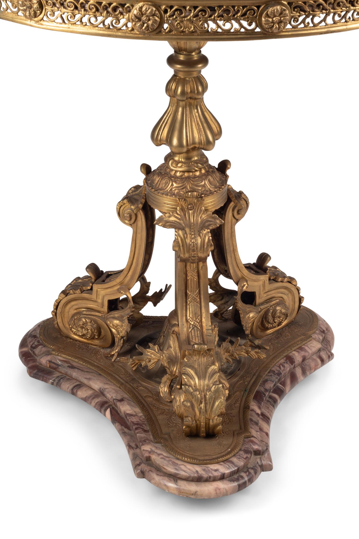 A French Gilt Bronze and Marble Guéridon