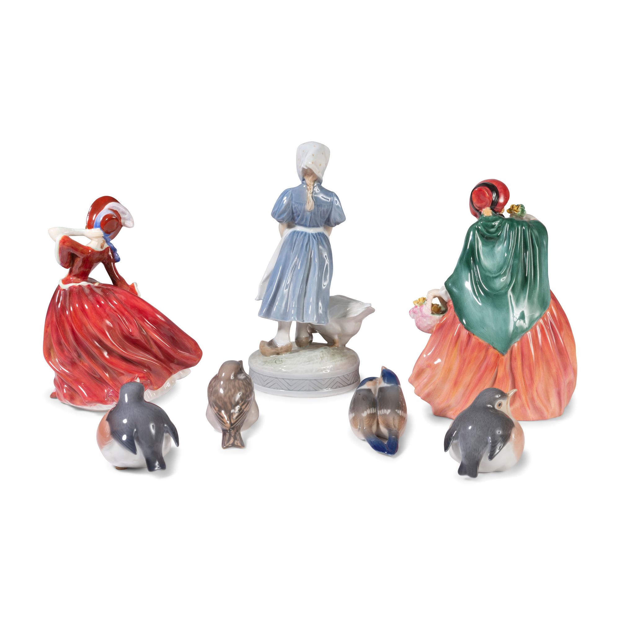 Royal Doulton and Royal Copenhagen Porcelain Figures and Birds