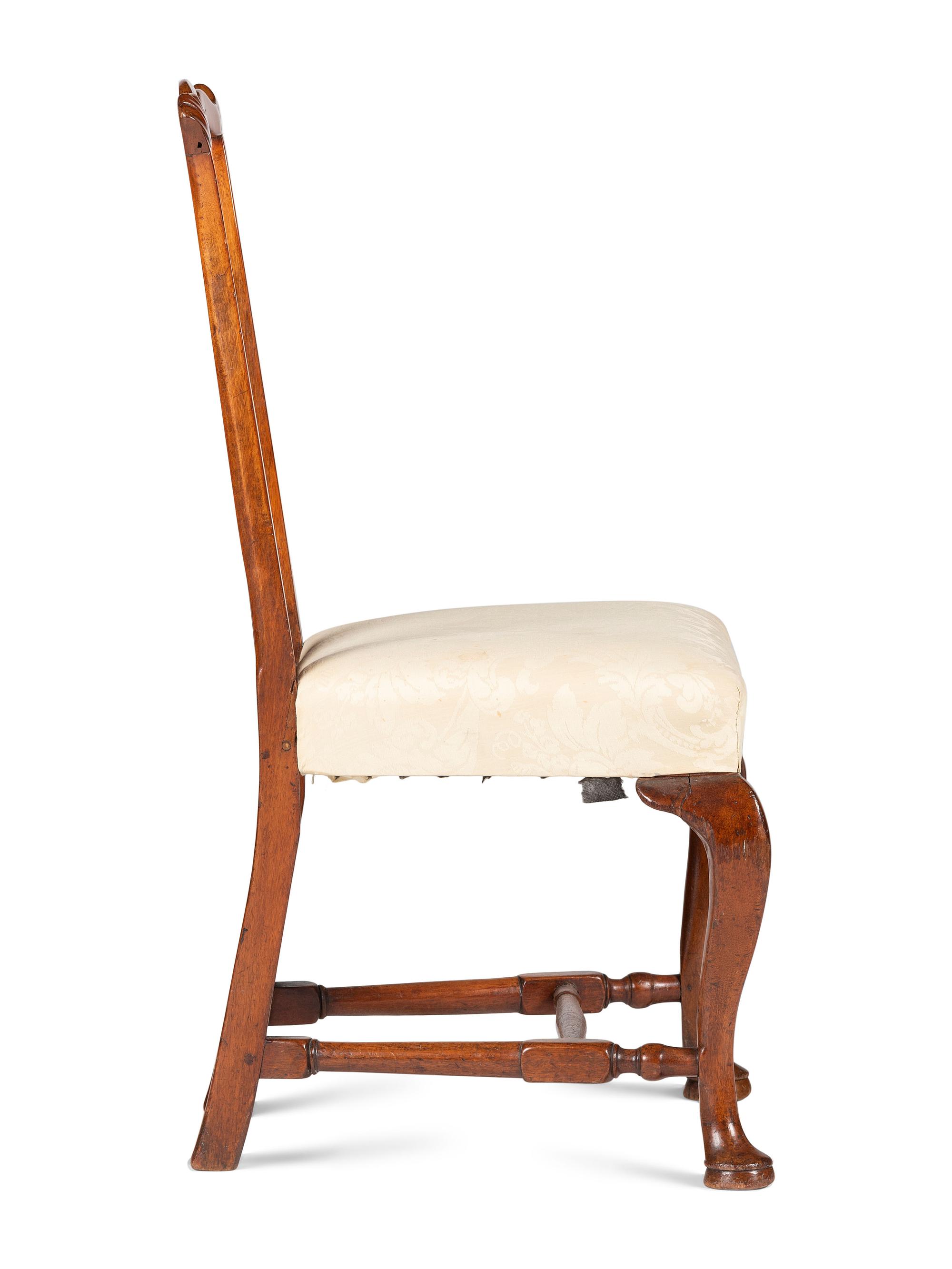 A Queen Anne Carved Cherrywood Owl's Eye Side Chair