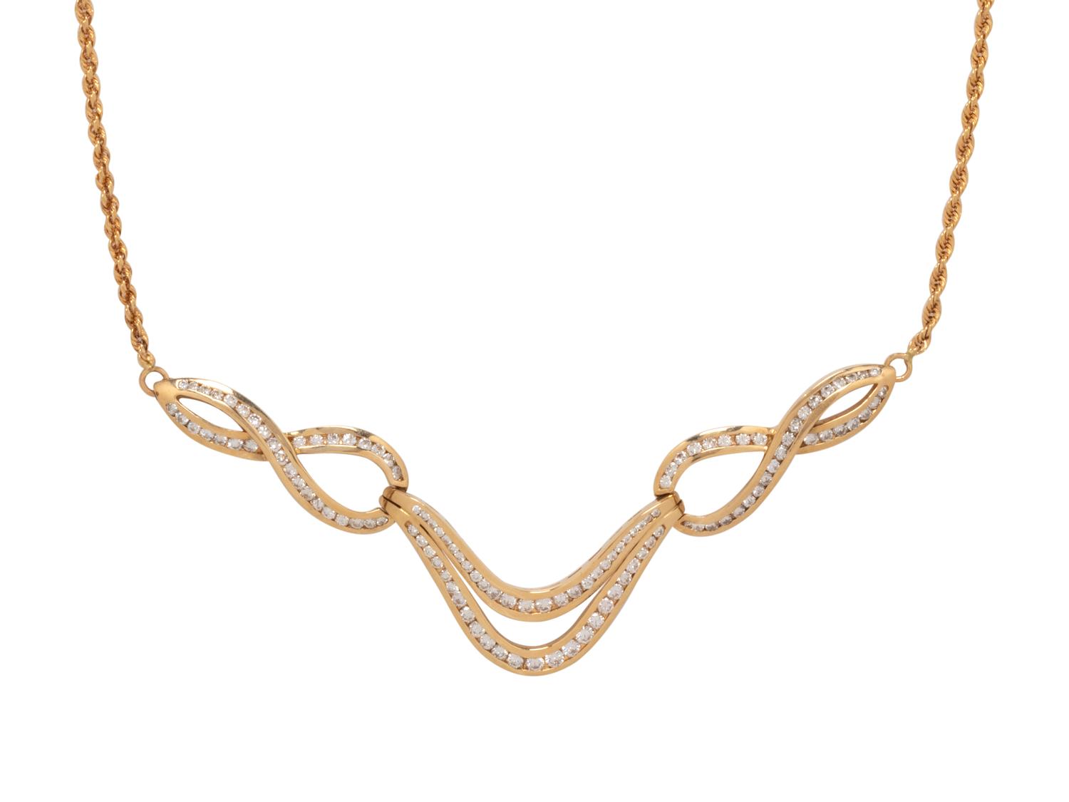 YELLOW GOLD AND DIAMOND NECKLACE