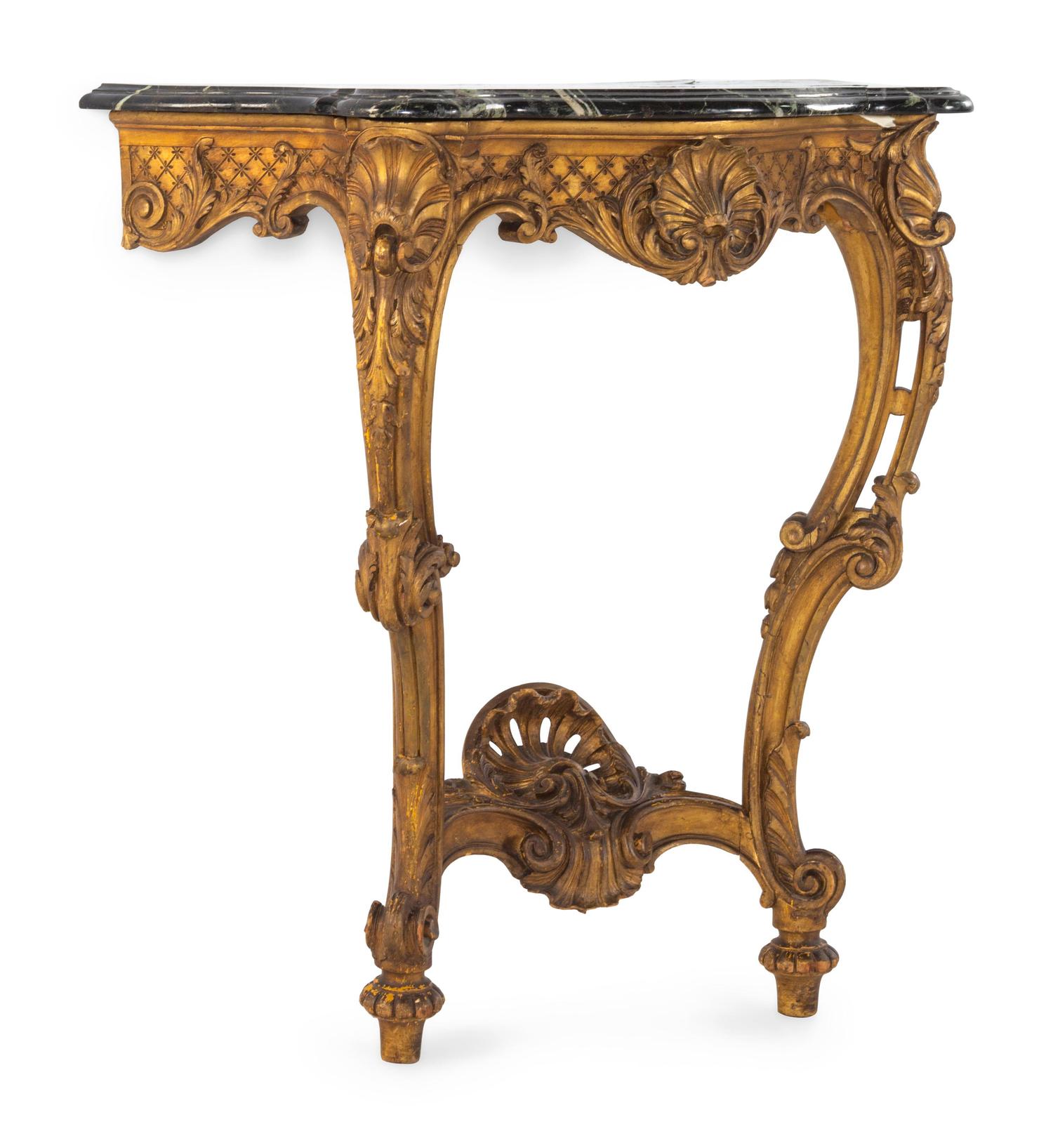 A Louis XV Style Giltwood Console Table