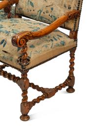A Continental Baroque Walnut Three-Piece Seating Suite