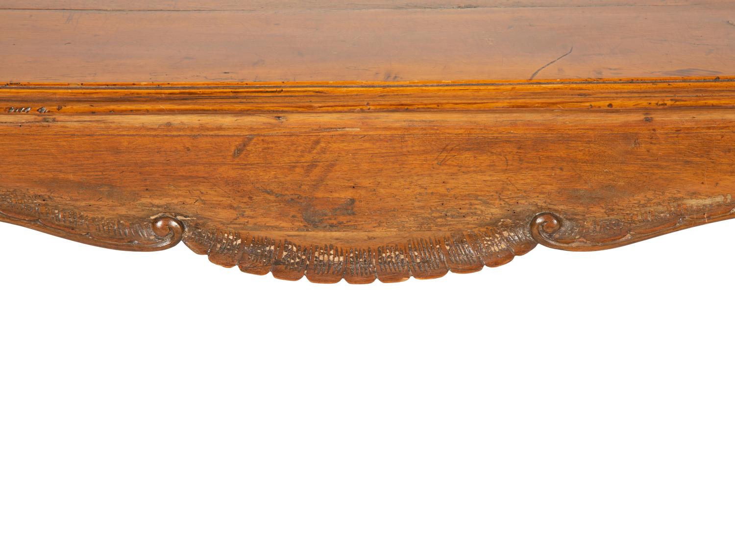 A Louis XV Provincial Style Carved Fruitwood Writing Table — 19th Century