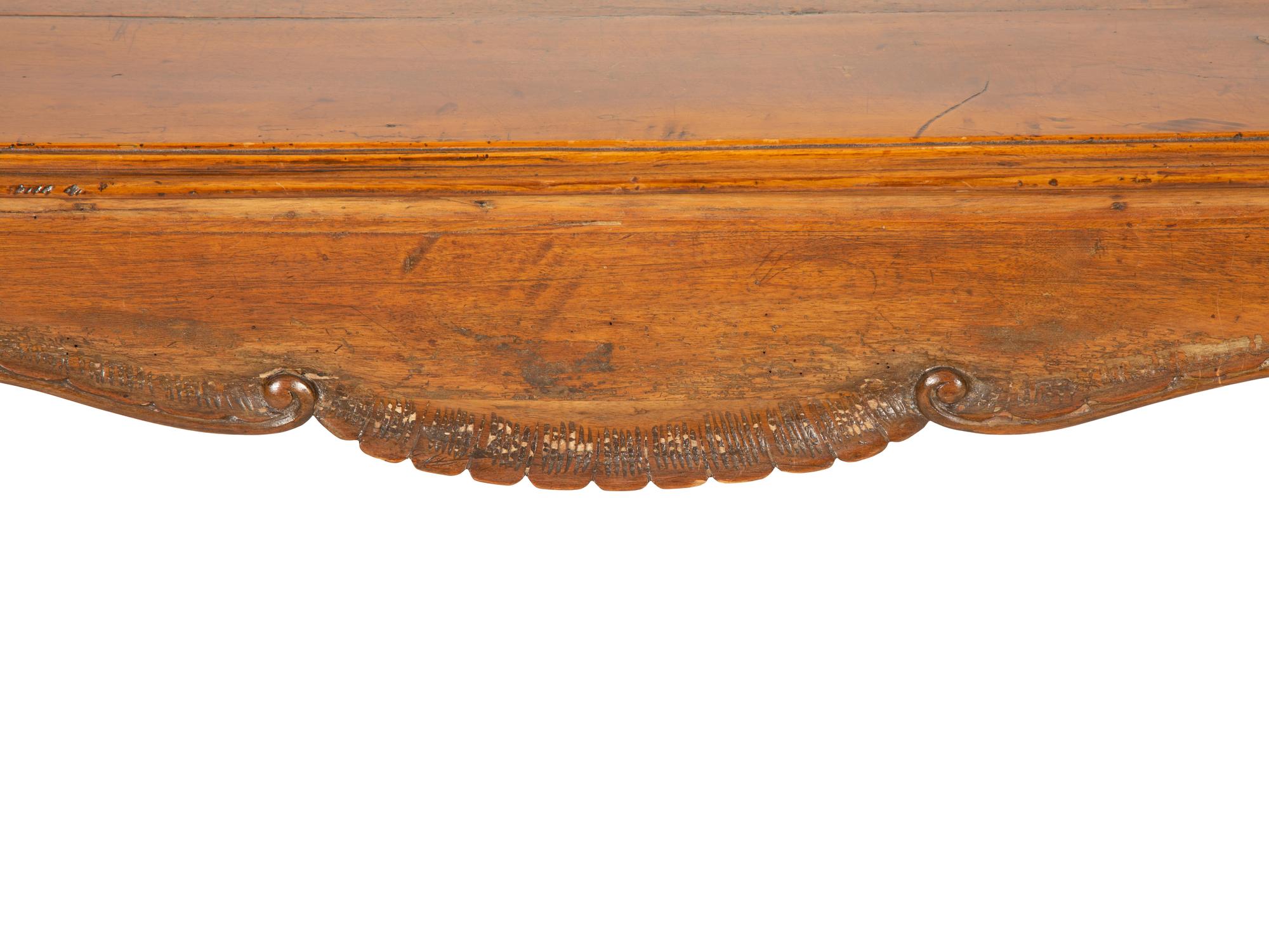 A Louis XV Provincial Style Carved Fruitwood Writing Table — 19th Century