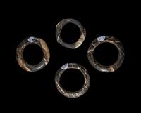 Four West African Hombori Marble War Bracelets