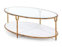 A Contemporary Gilt Metal, Stone and Glass Cocktail Table