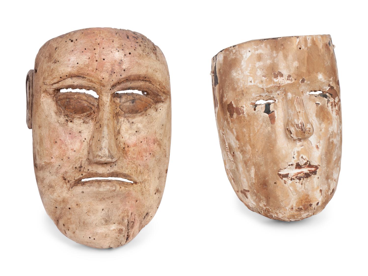 A Group of Ten Carved Ethnographic Masks