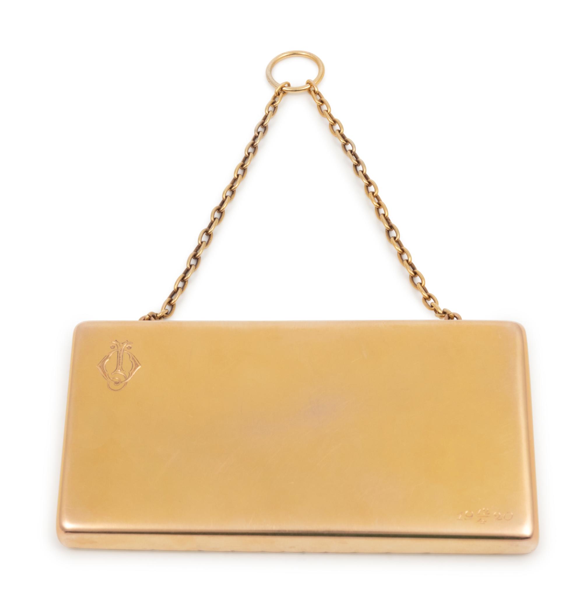 A Russian Yellow Gold and Sapphire Mounted Minaudière