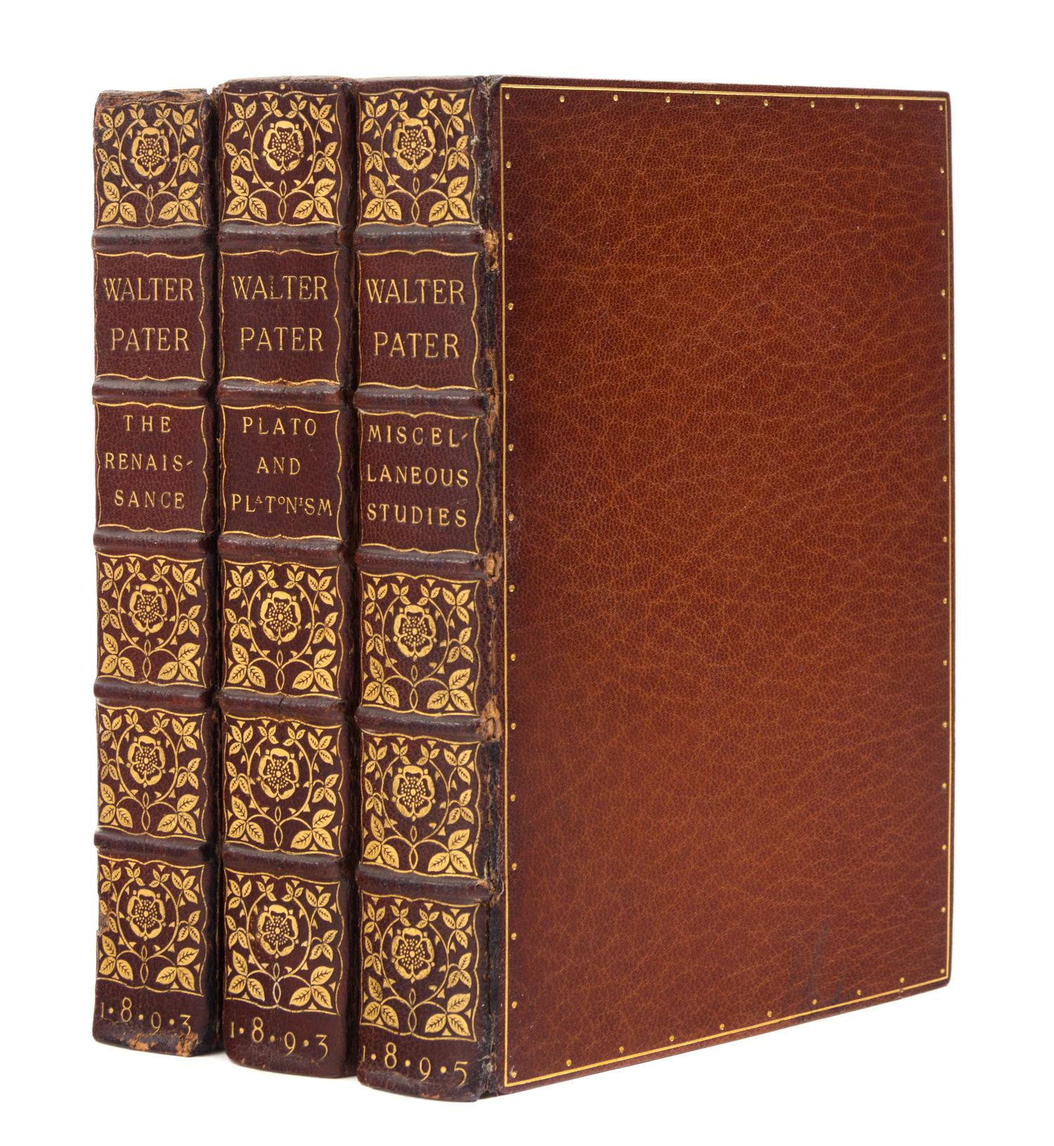[DOVES BINDERY - COBDEN-SANDERSON]. PATER, Walter (1839-1894). The Renaissance. -Plato and Platonism. -Miscellaneous Studies. 1893-5.