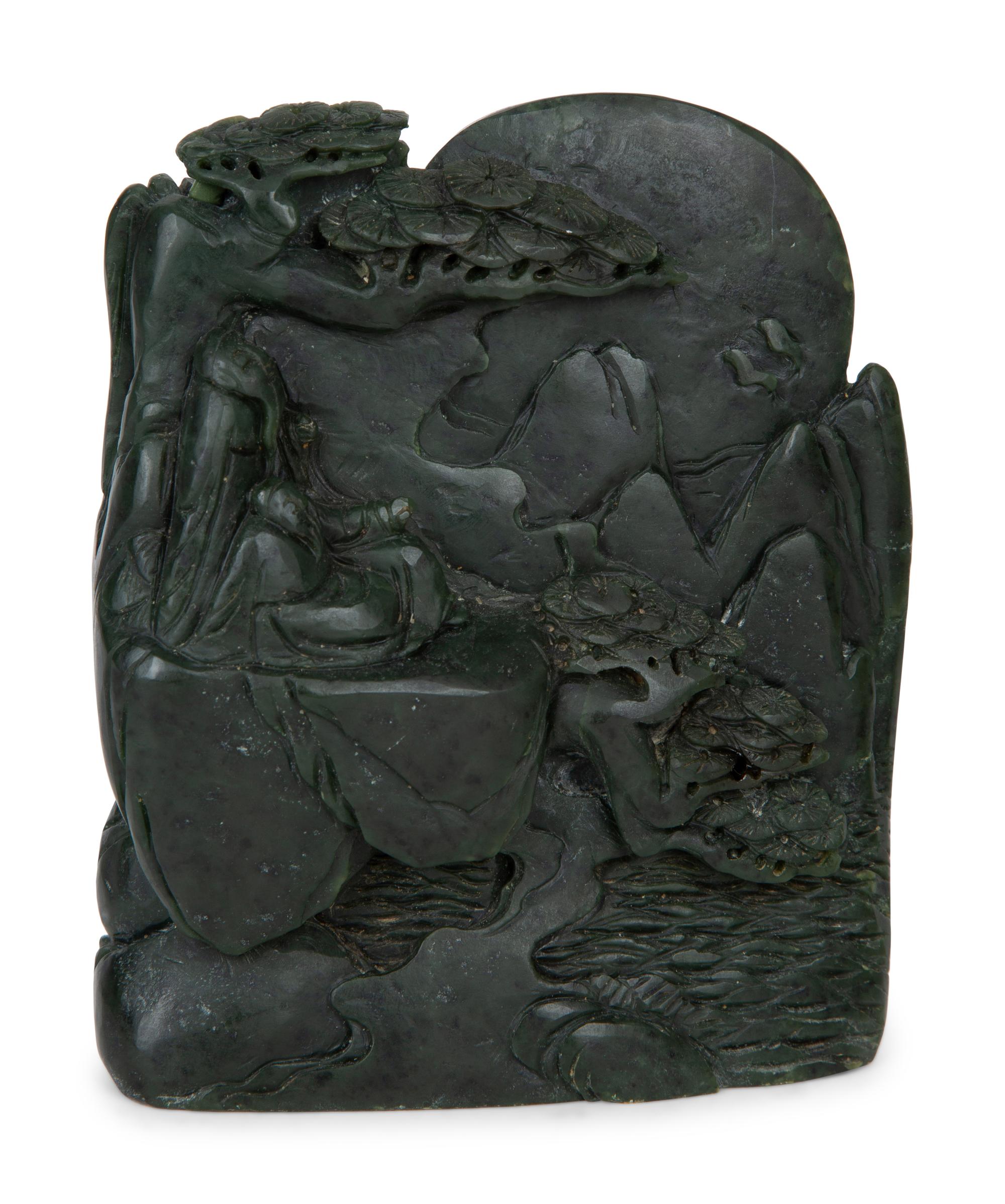 Two Chinese Carved Hardstone Works — 20TH CENTURY