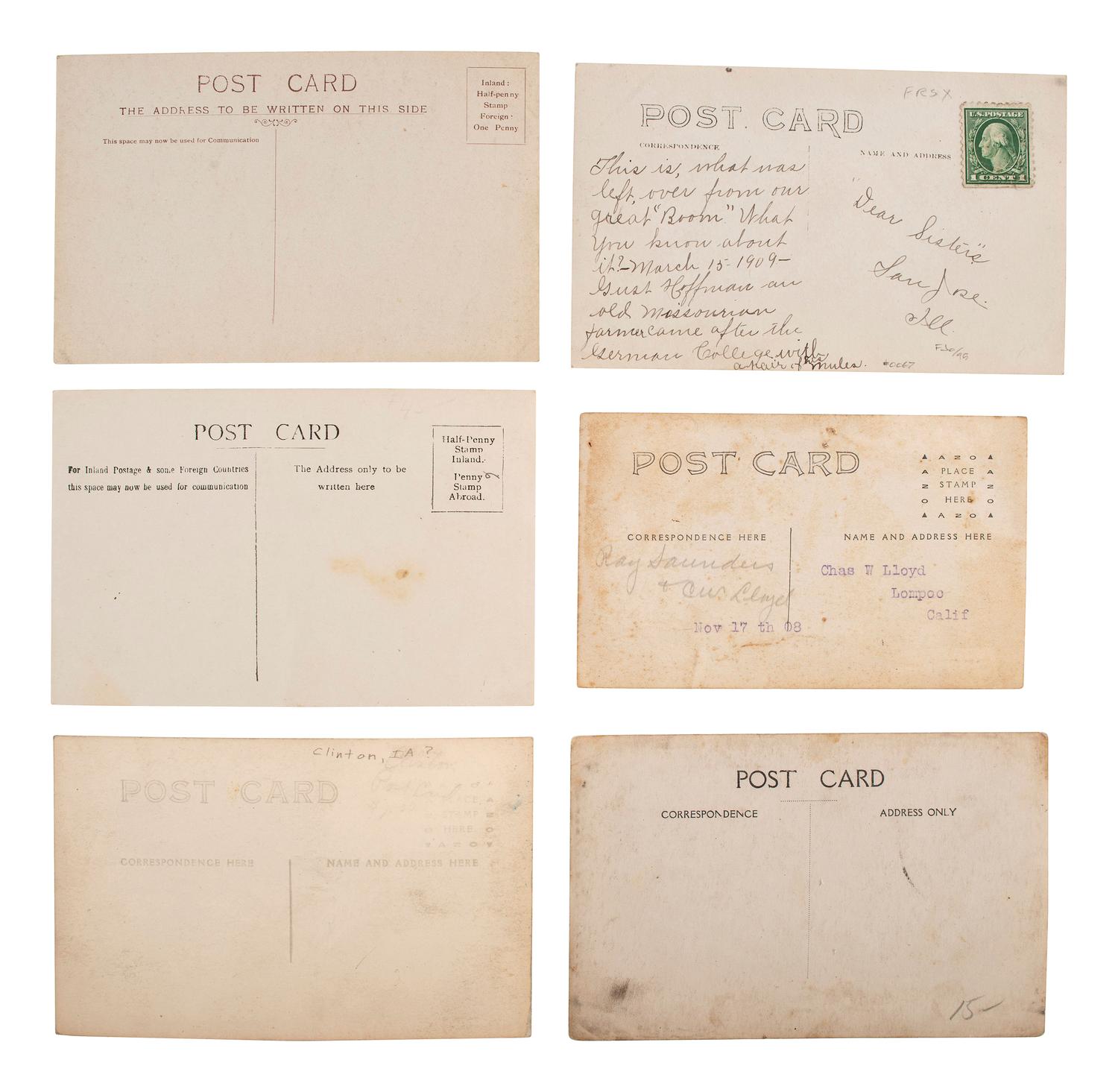[EARLY PHOTOGRAPHY]. A group of 56 real photo postcards of performers and curious scenes and subjects from the United States and abroad, including: