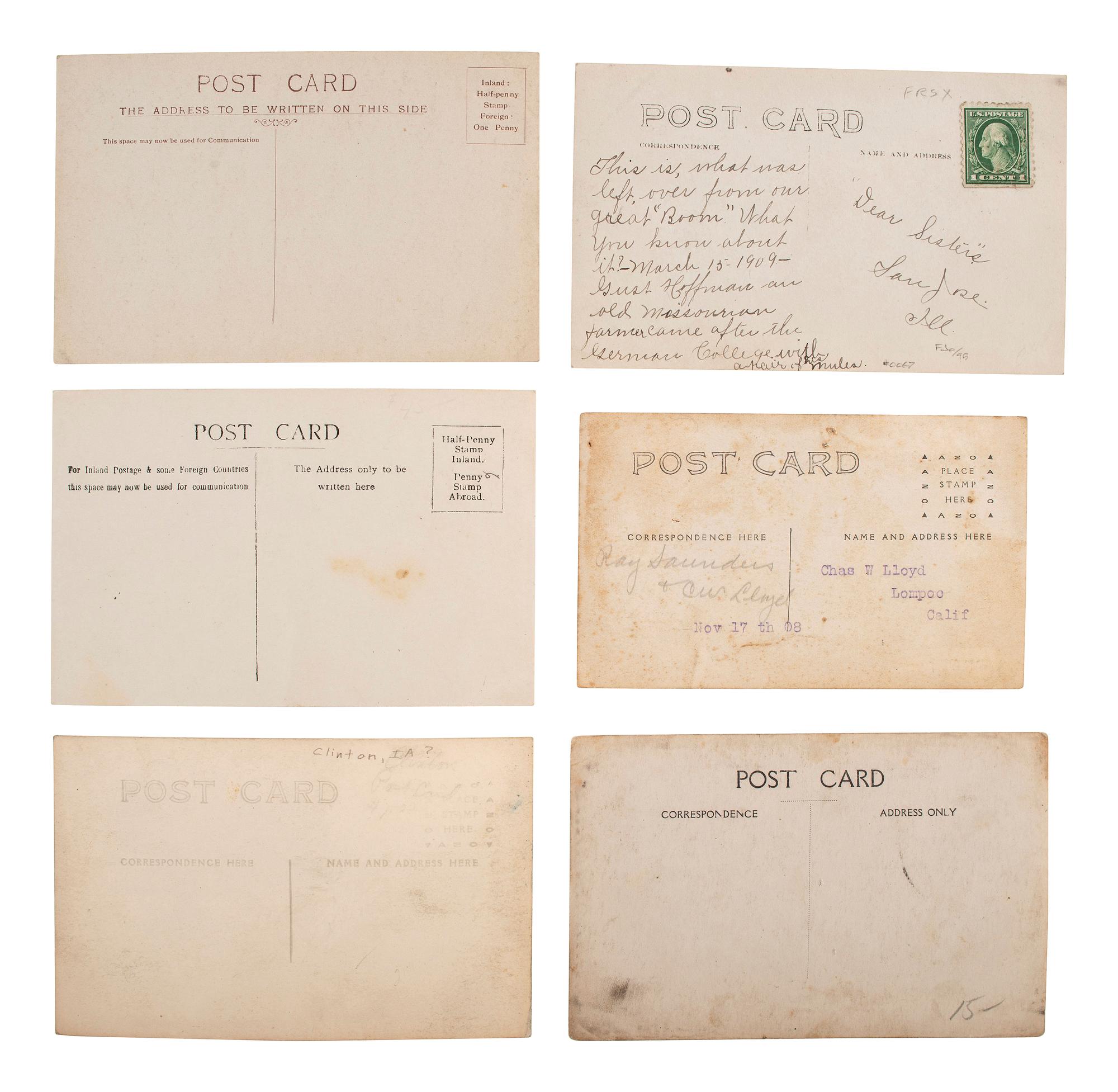 [EARLY PHOTOGRAPHY]. A group of 56 real photo postcards of performers and curious scenes and subjects from the United States and abroad, including: