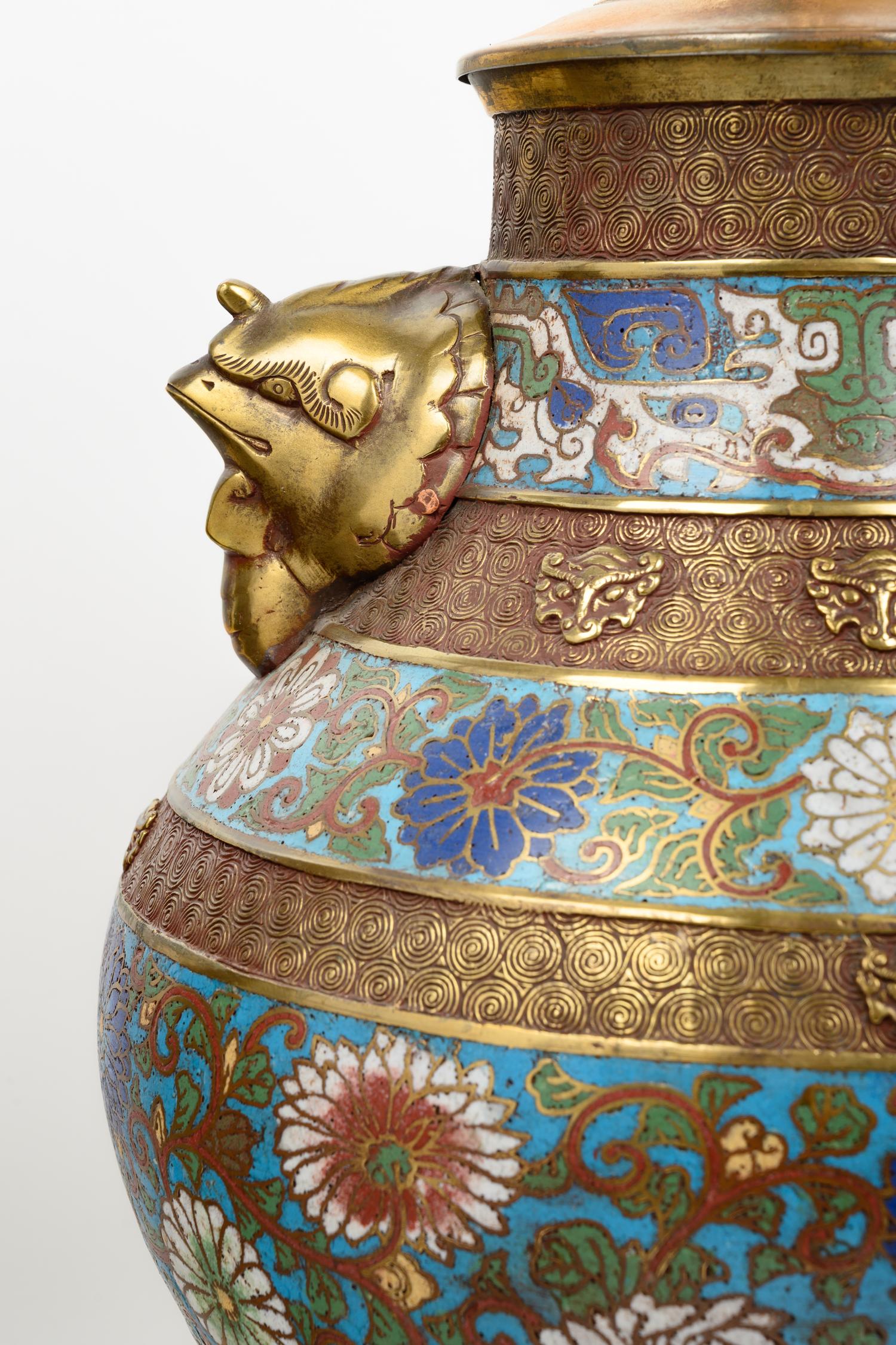 Six Japanese Cloisonné Enameled Vases