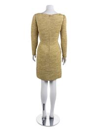 Mary McFadden Couture Gold Silk Dress & Lourdes Chavez Black Cocktail Dress, 1980s