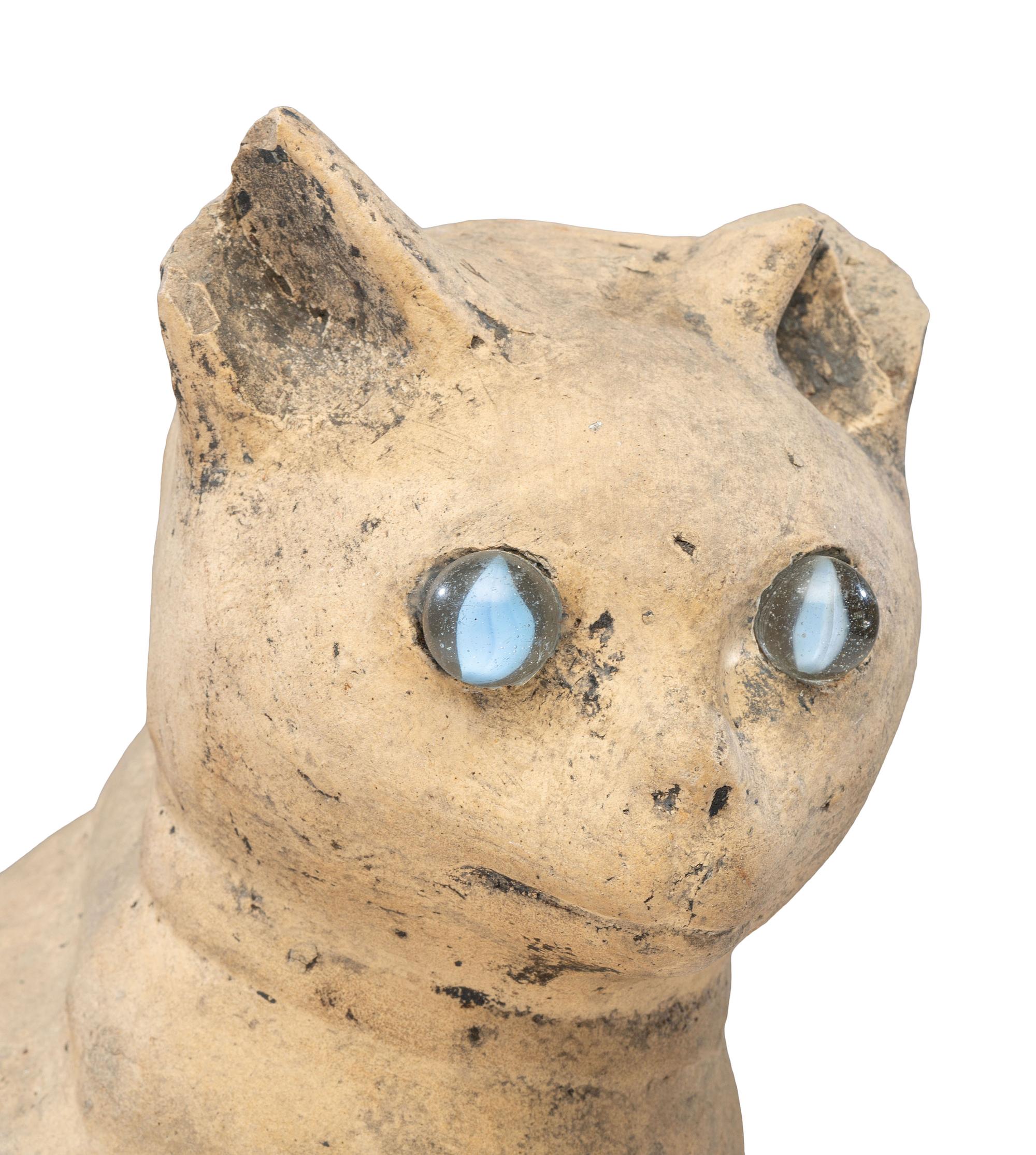 A Rare Molded Stoneware Cat