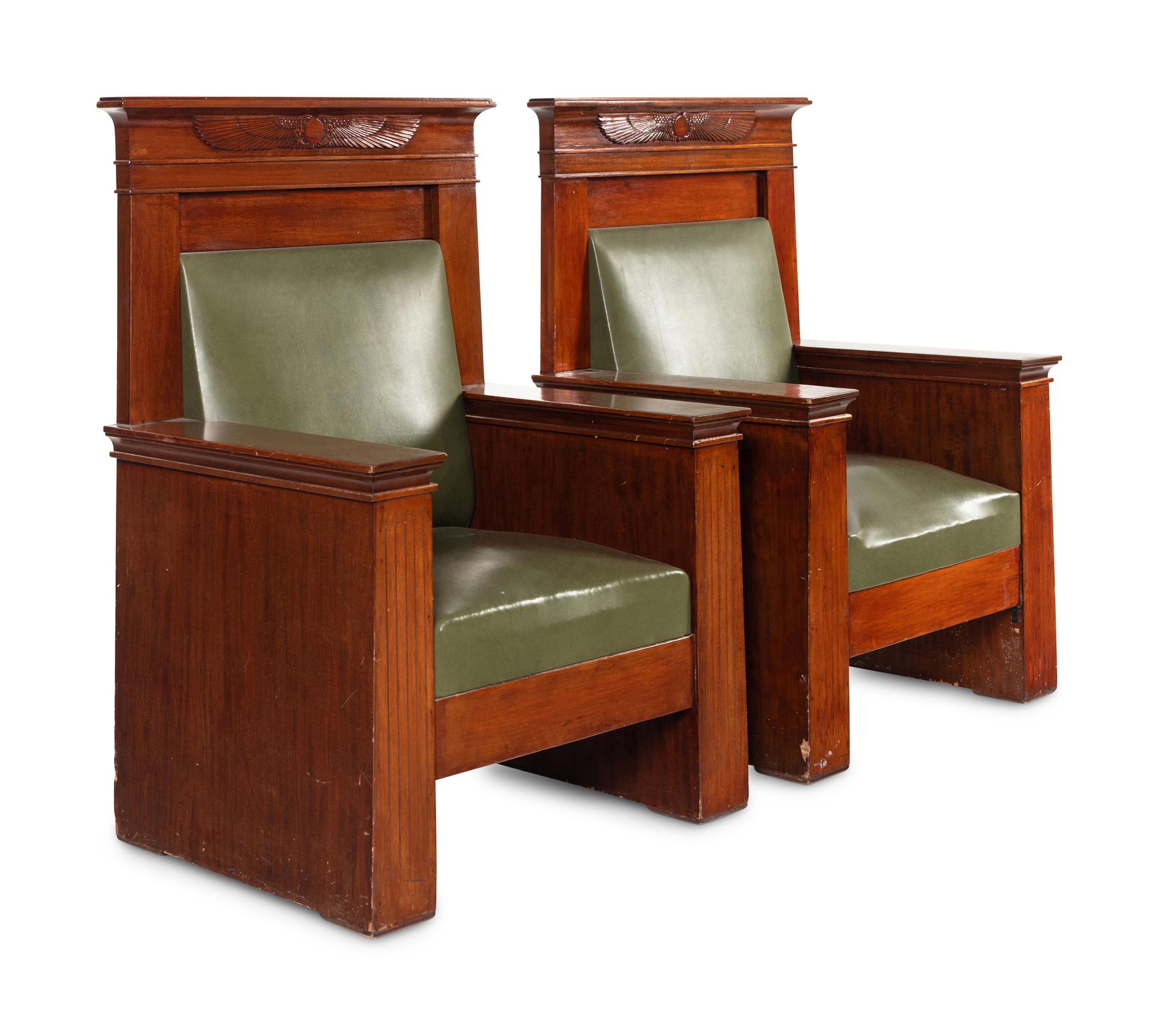 A Pair of Egyptian Revival Throne Chairs