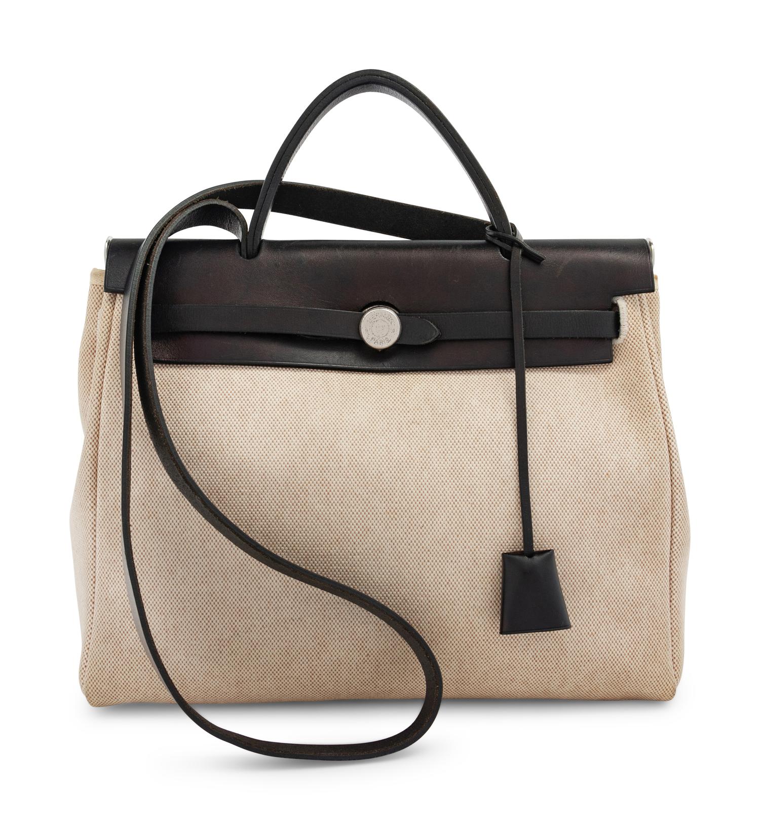 Hermès Leather and Canvas Herbag, 2000