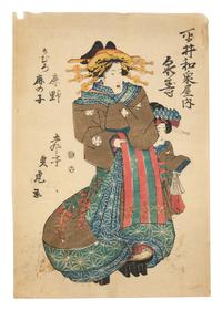 Five Assorted Japanese Woodblock Works, 19th Century