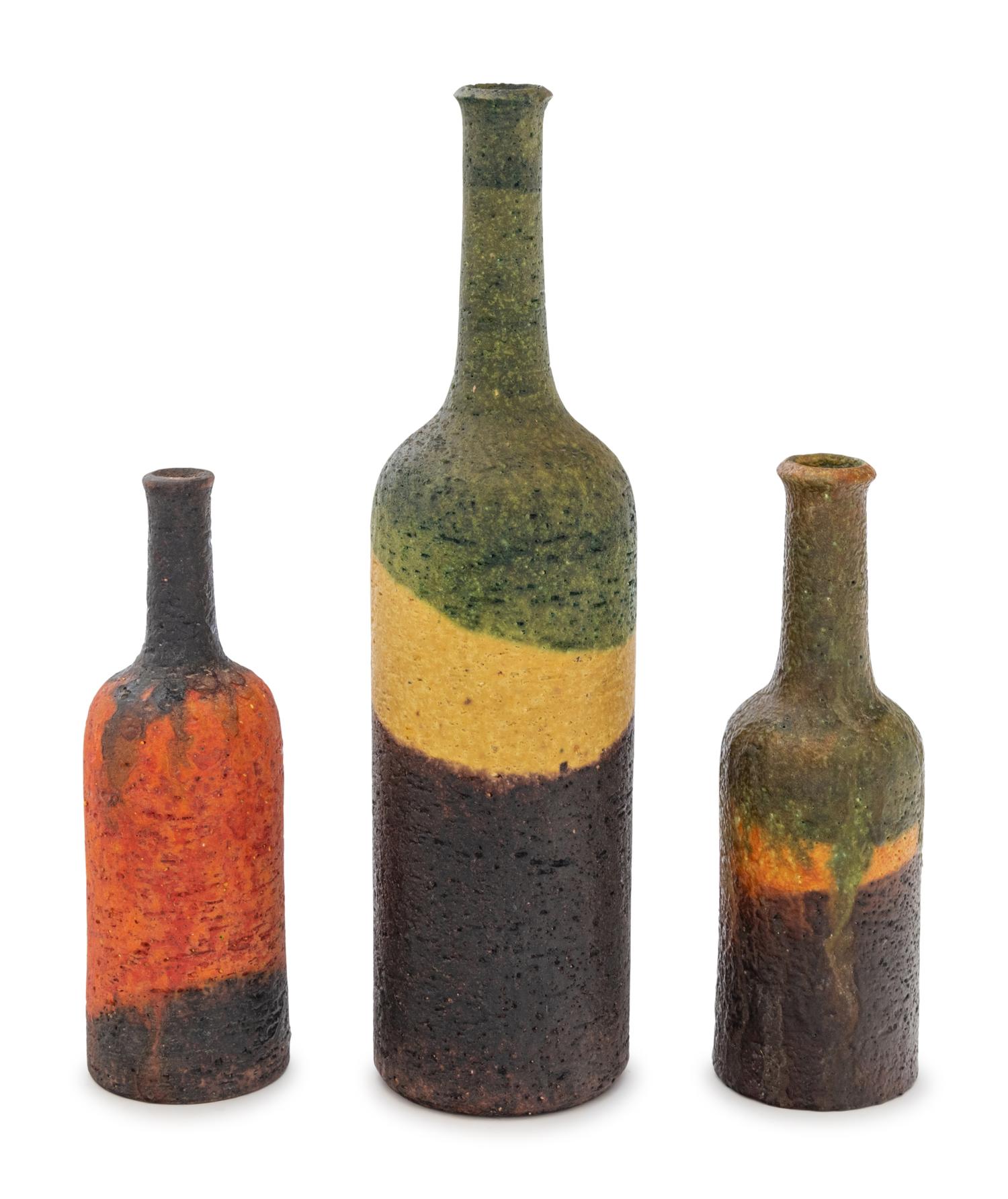 Three Bottle Vases Bitossi / Raymor