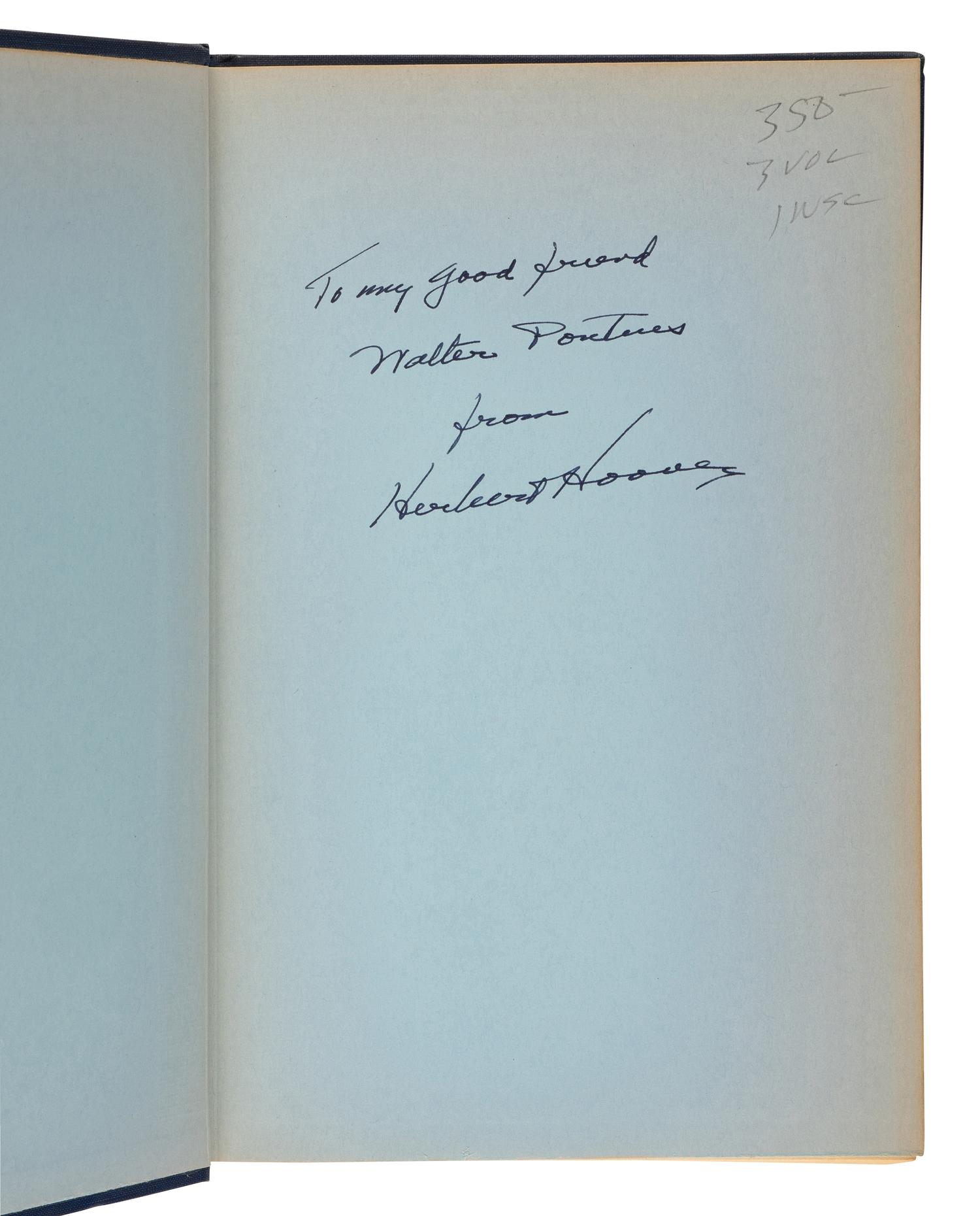 [HOOVER, Herbert (1874-1964)]. A group of 8 works by and relating to Herbert Hoover, including: