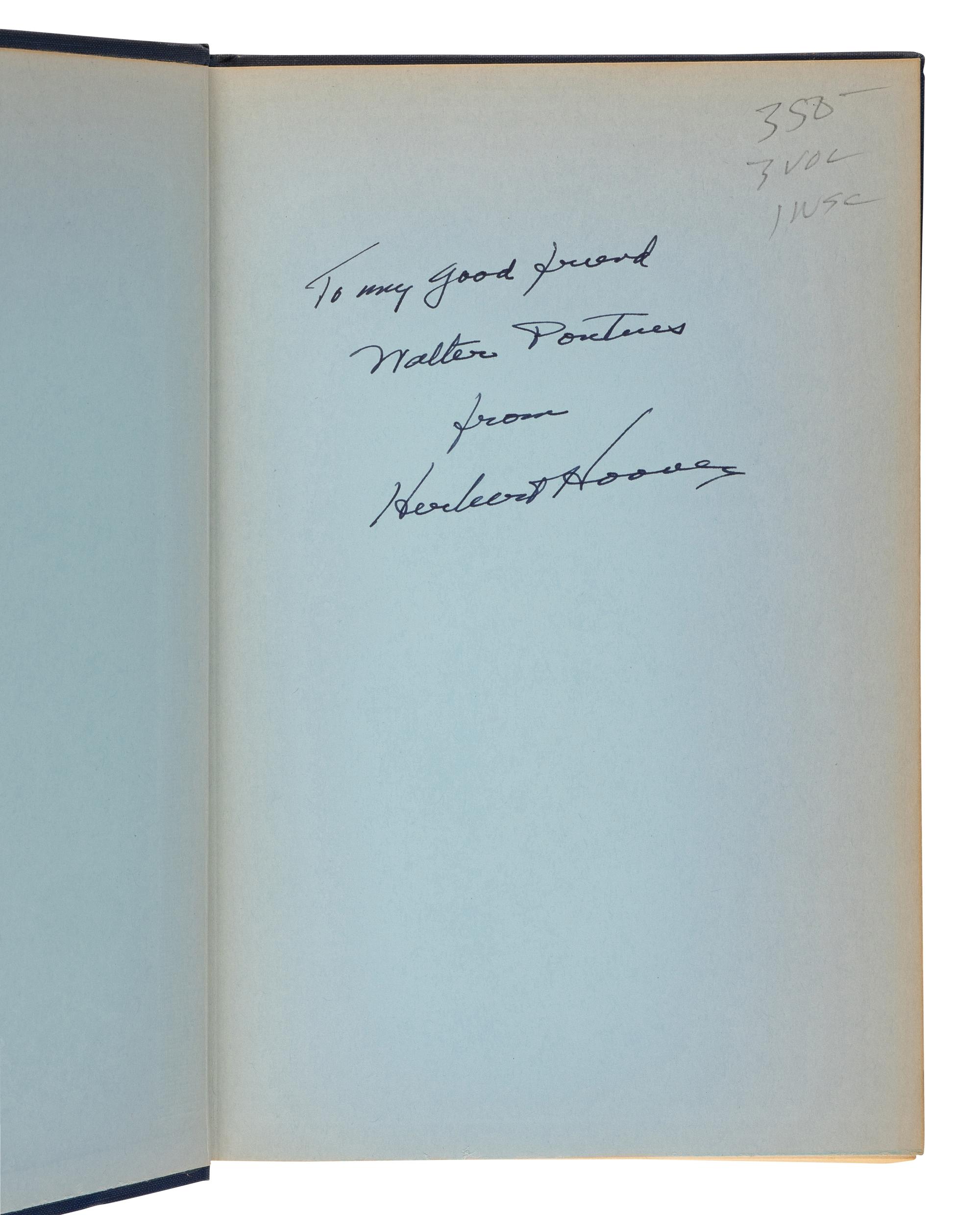 [HOOVER, Herbert (1874-1964)]. A group of 8 works by and relating to Herbert Hoover, including: