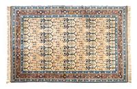 A Chinese Silk and Wool Rug 9 feet 1 inch x 5 feet 10 1/2 inches.