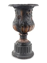 A Pair of Neoclassical Style Cast Metal Urns