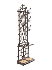 A Victorian Painted Cast Iron Bamboo-Form Hall Tree