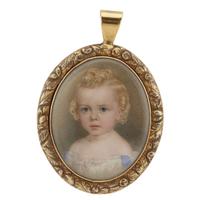 Attributed to John Carlin (1813-1891) Portrait miniature of a blond child, circa 1850