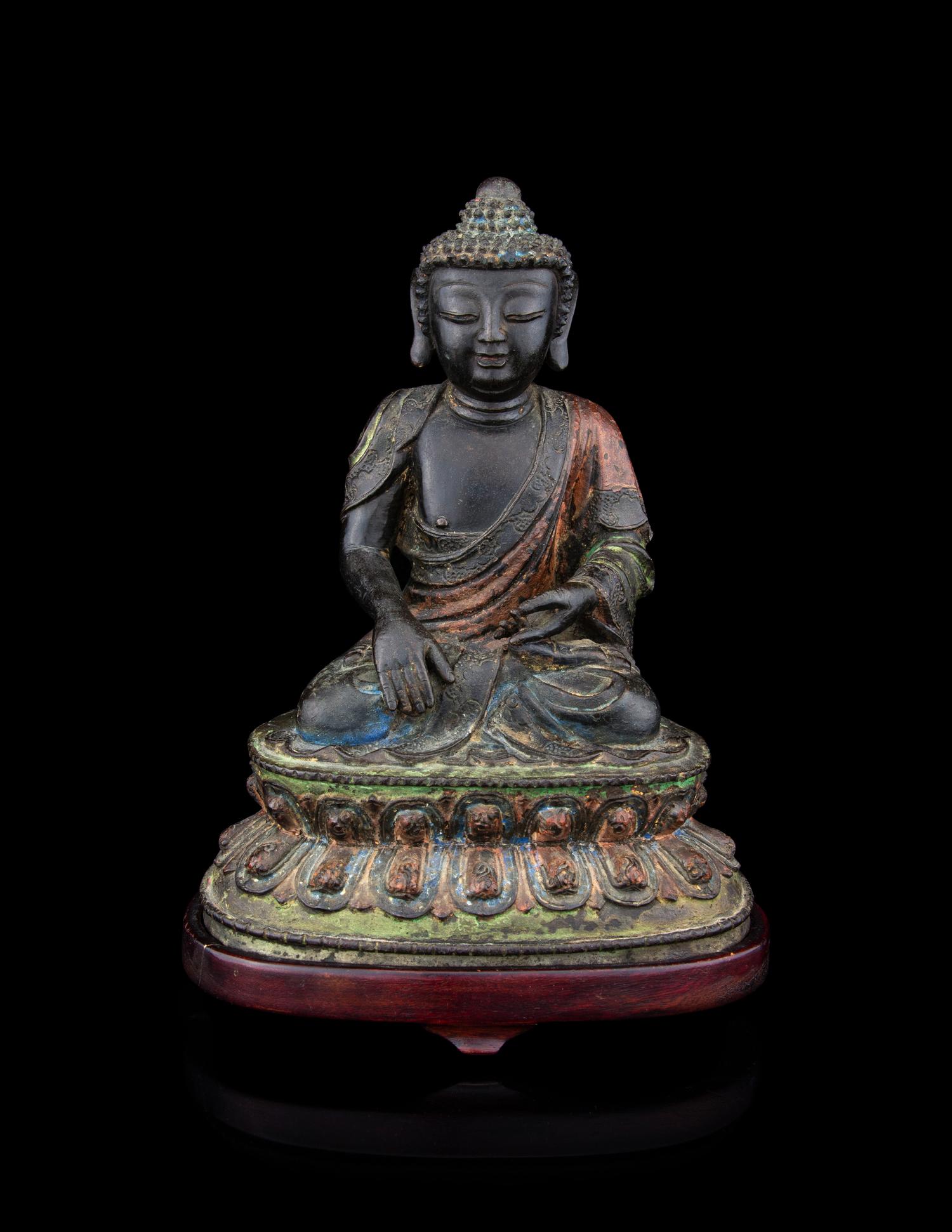 A Ming-Style Bronze Figure of Seated Buddha