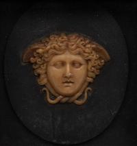A Framed Wax Mask of Medusa
