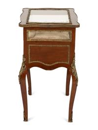 A Louis XV Style Gilt Bronze Mounted Mahogany Vitrine Table