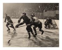 A pair of works depicting the NY Rangers and the Toronto Maple Leafs (N.Y. Rangers (dark suits) NYC; Madison Square Garden, NYC ), 1948; printed ca. 1948