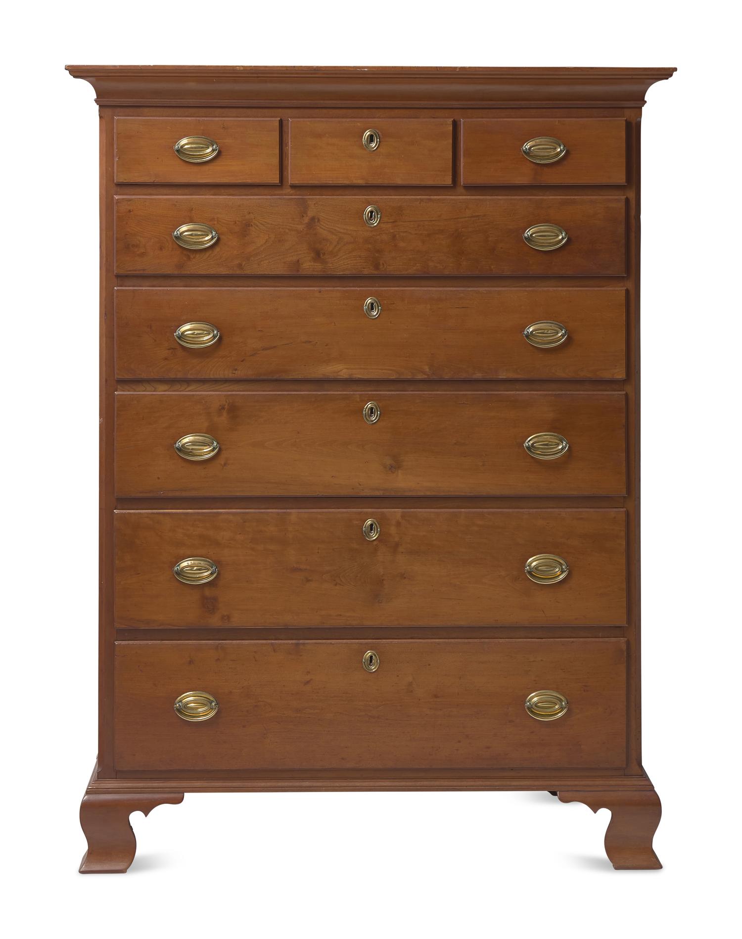 A Chippendale Cherry Tall Chest of Drawers