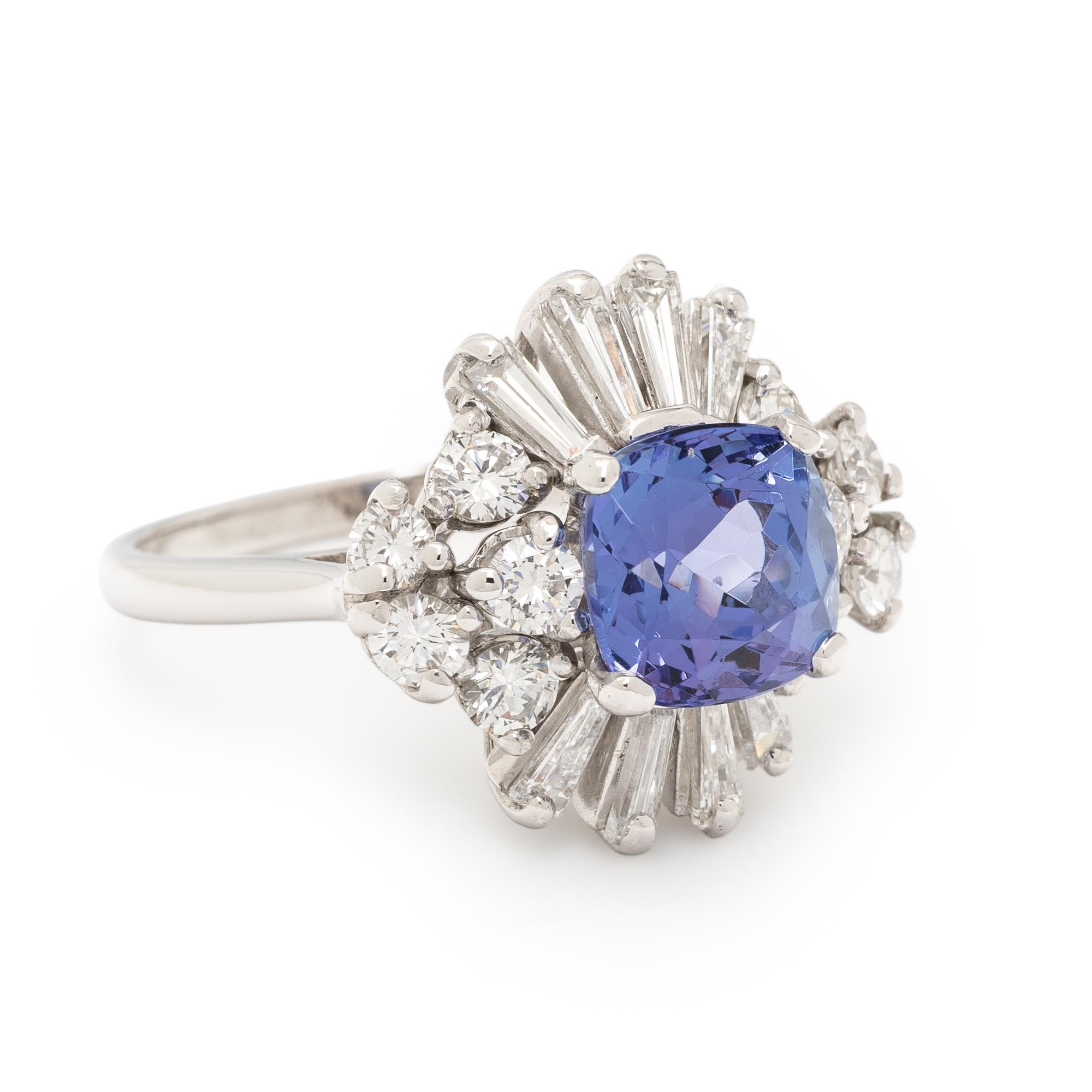 TANZANITE AND DIAMOND RING