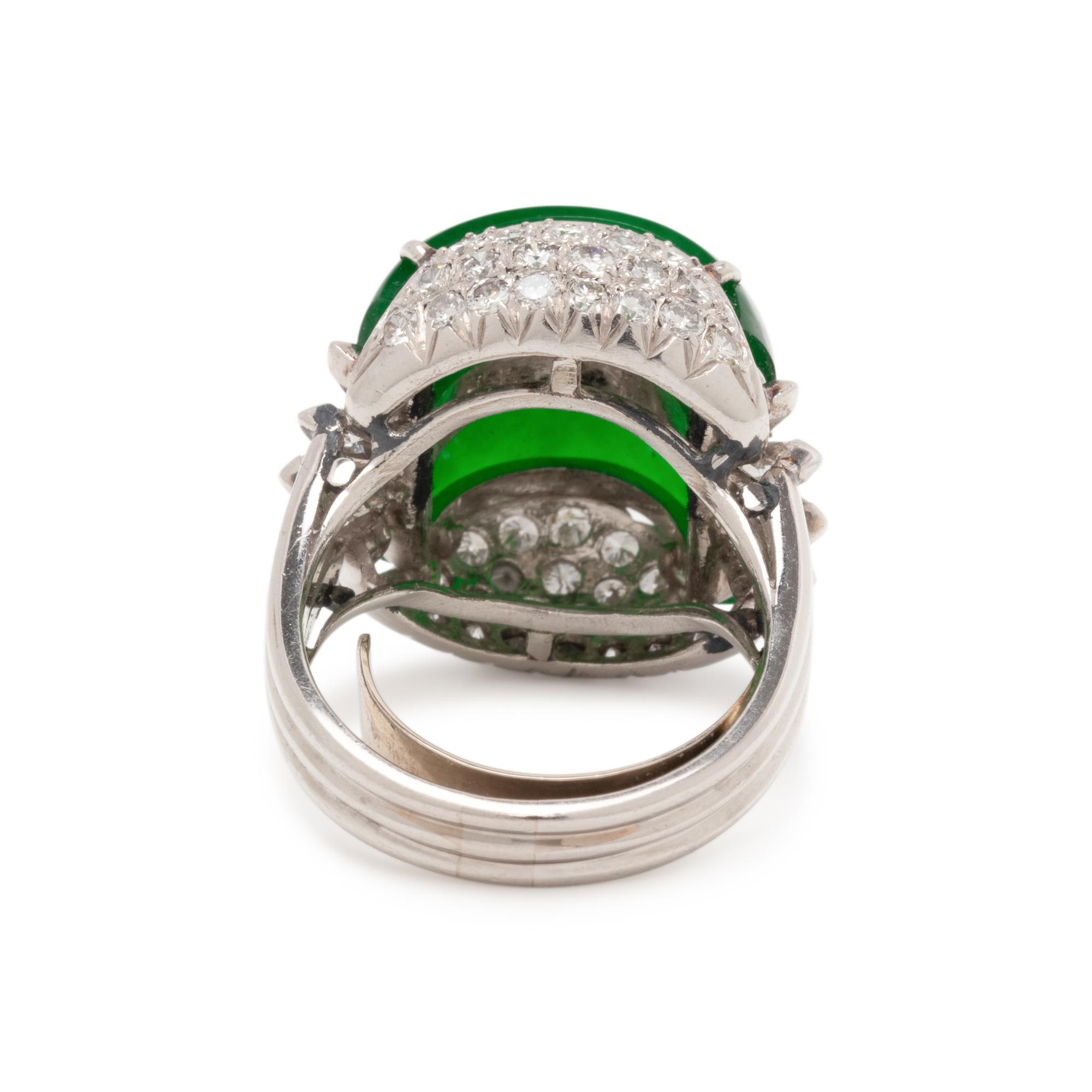 MARSH & CO., JADEITE AND DIAMOND RING