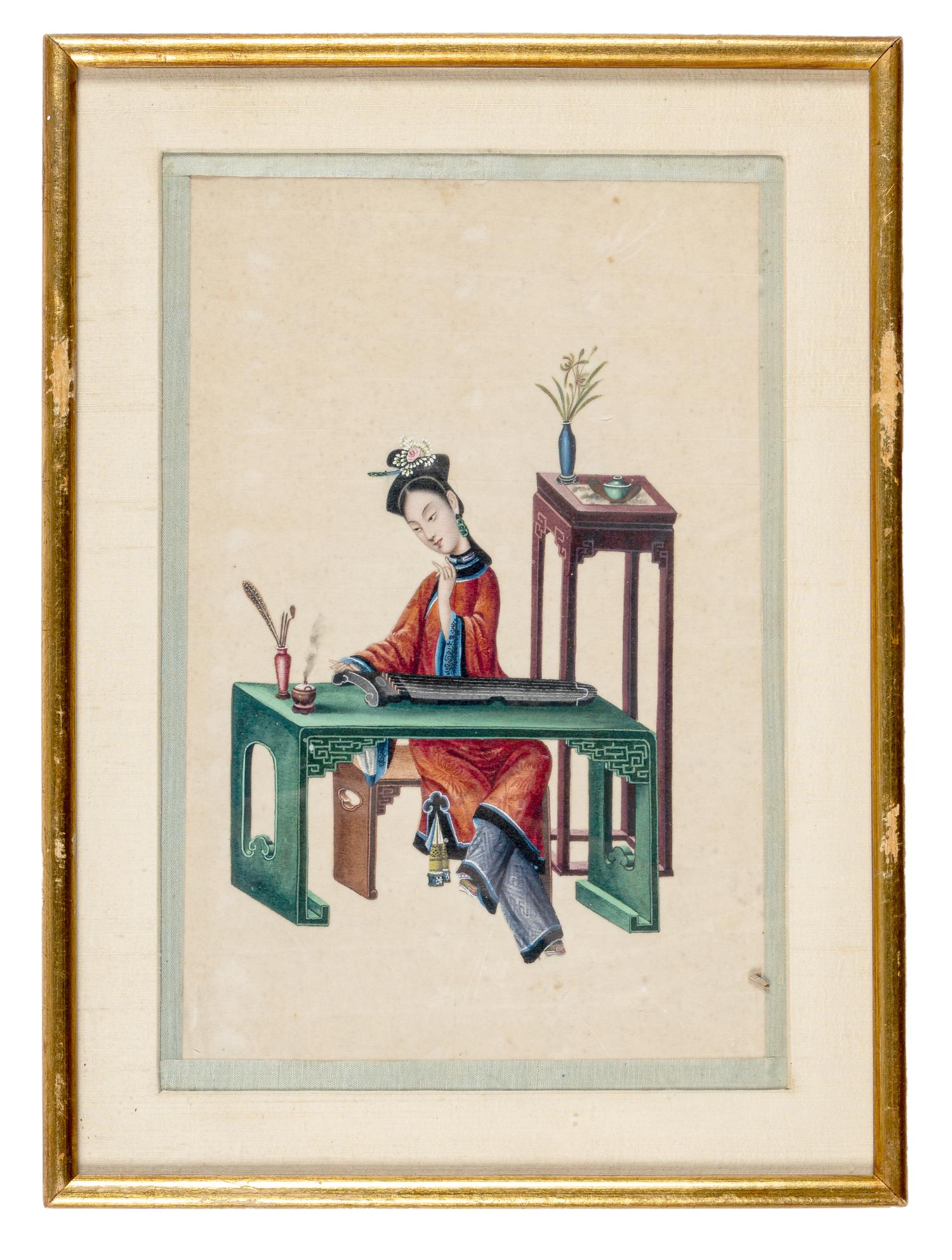 A Set of Five Chinese Export Pith Paintings