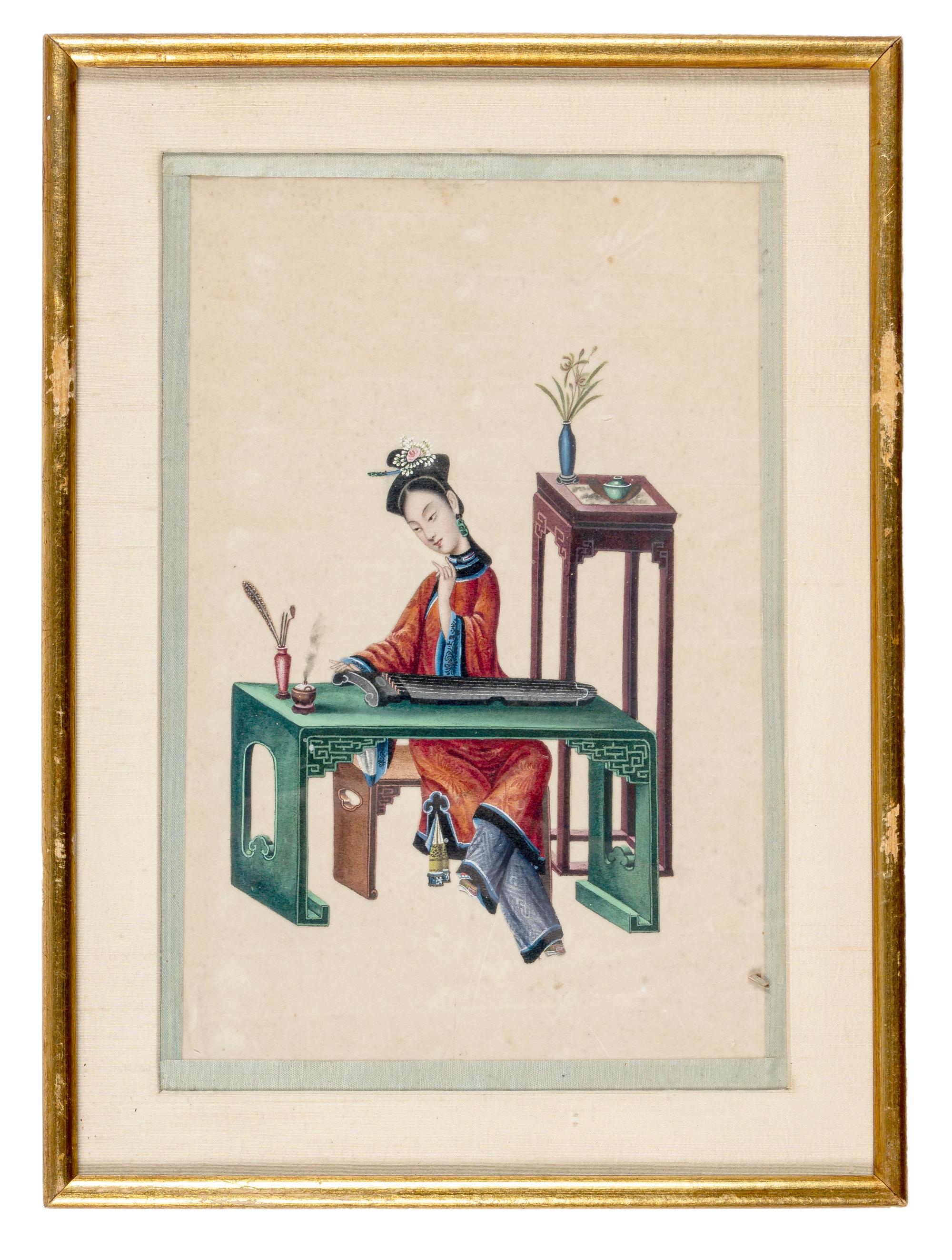 A Set of Five Chinese Export Pith Paintings