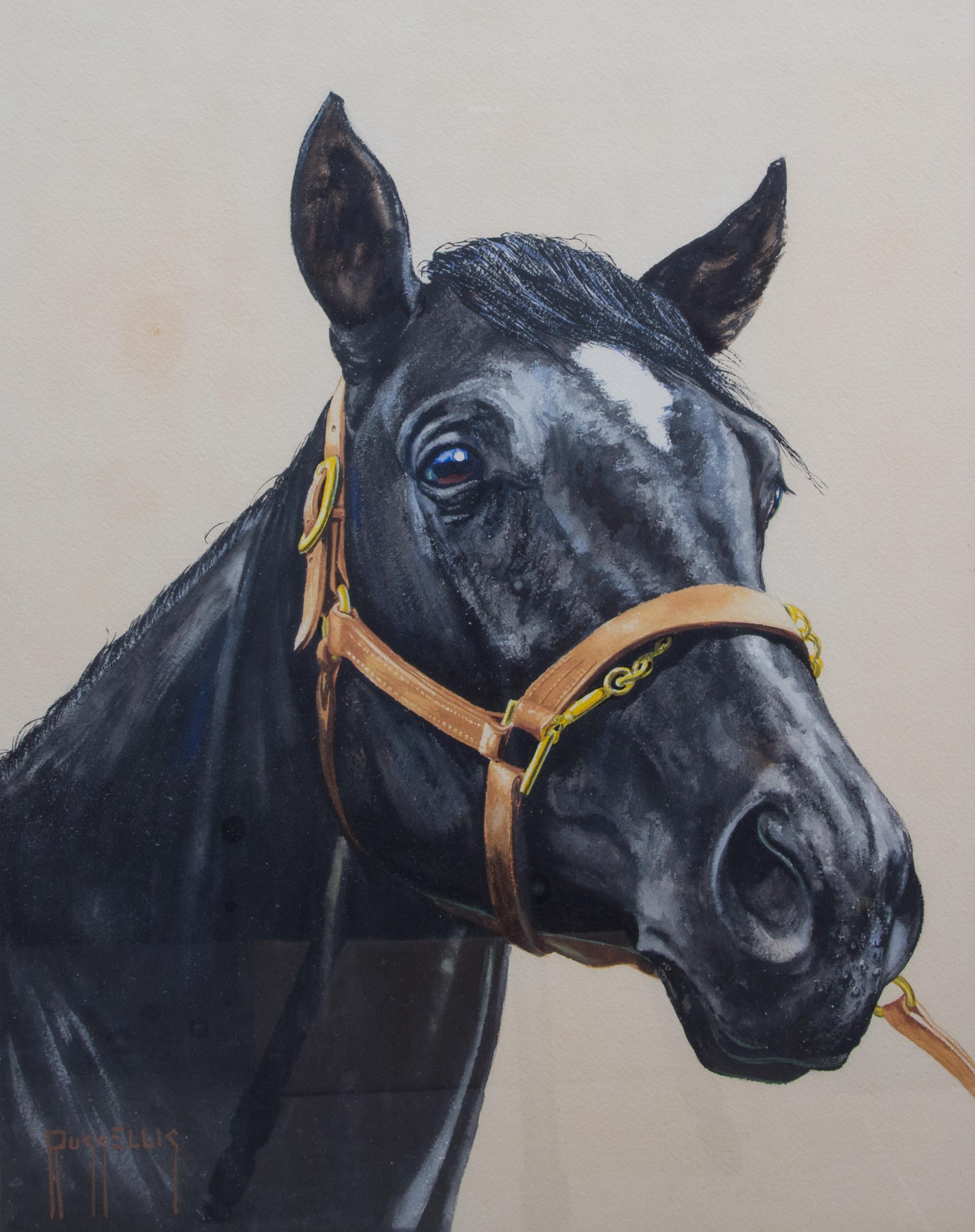 Russ Ellis, (American, 20th Century), Two Horse Portraits