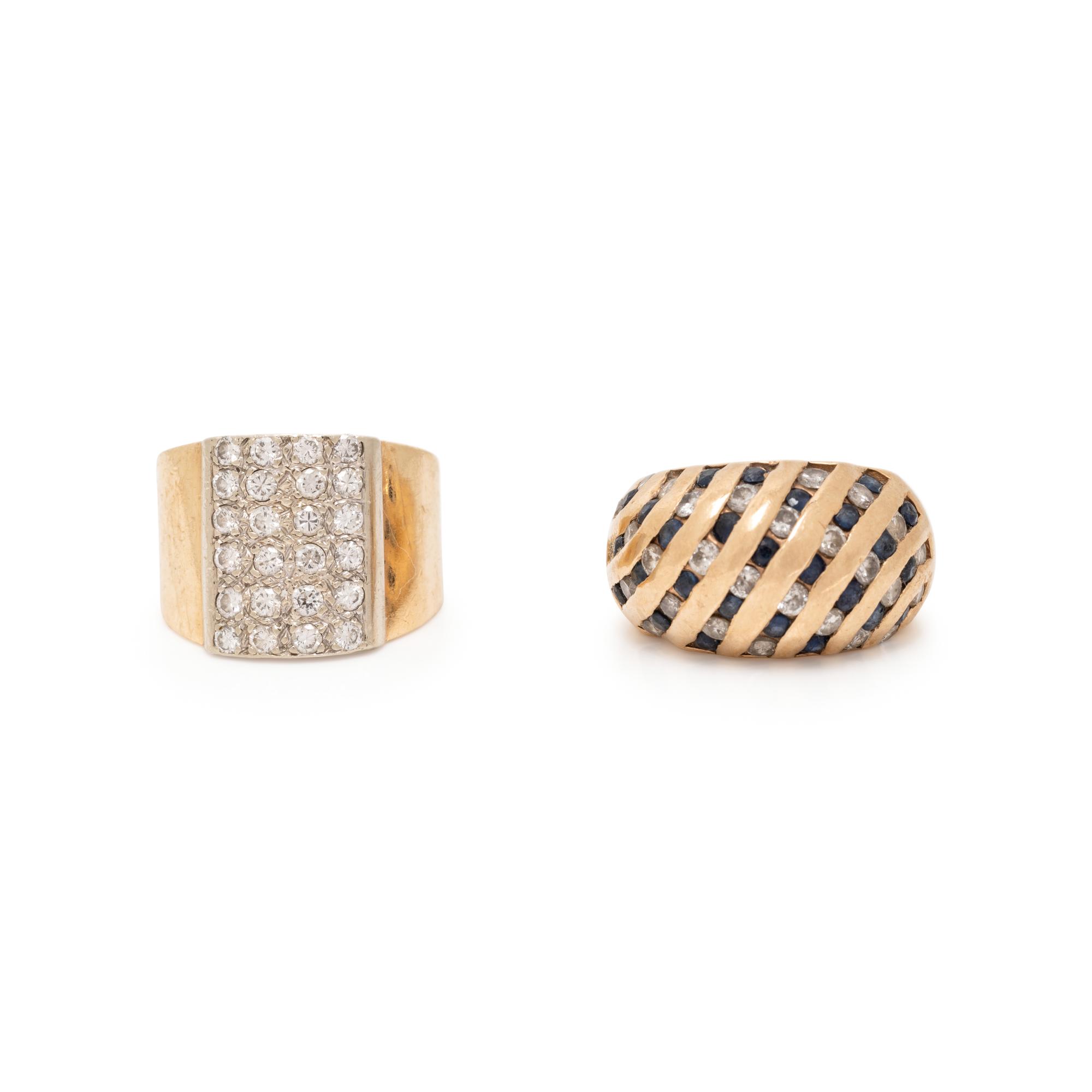 DIAMOND AND SAPPHIRE RING AND DIAMOND RING