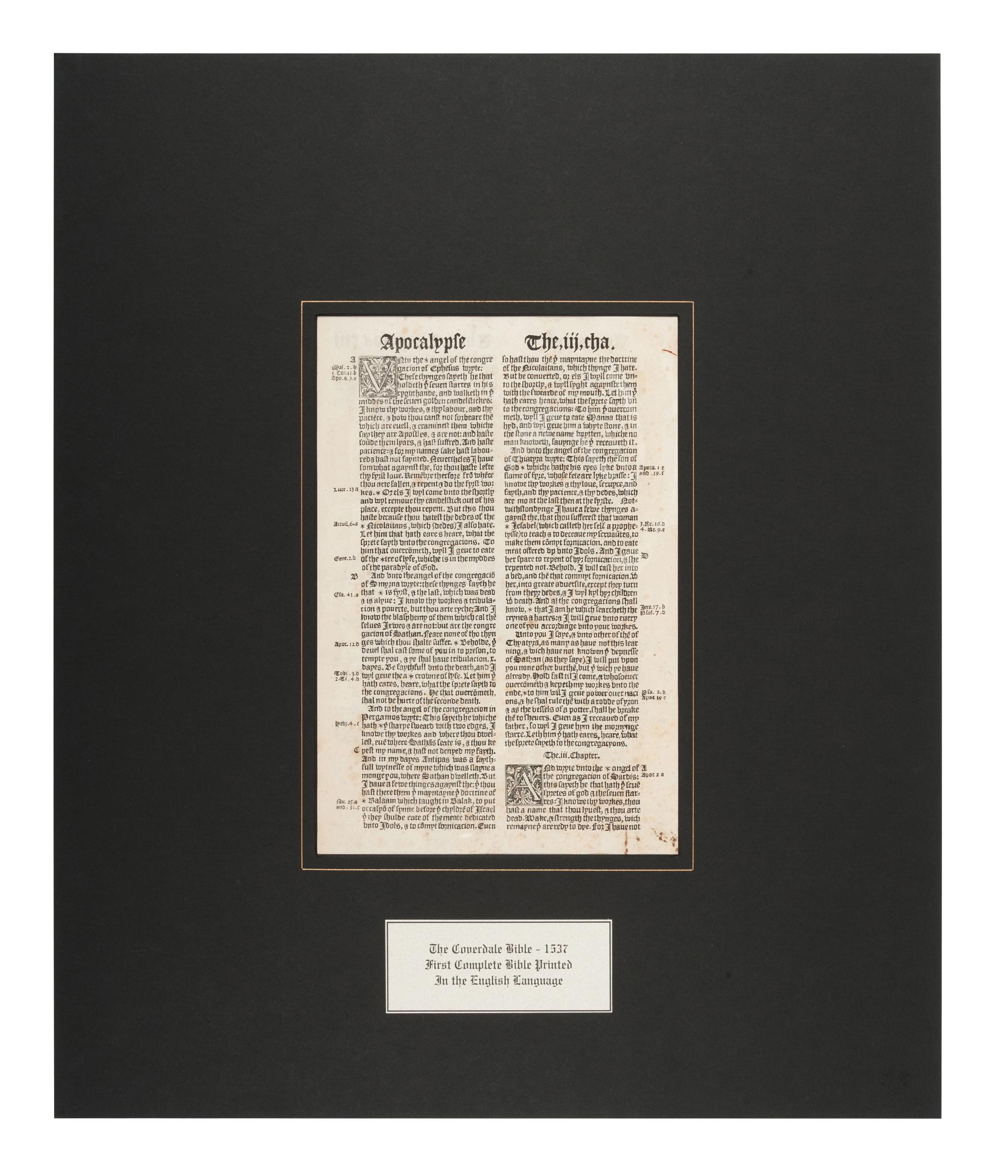 [BIBLE LEAVES - ENGLISH - 16TH CENTURY]. A group of 9 Bible leaves in English, comprising: