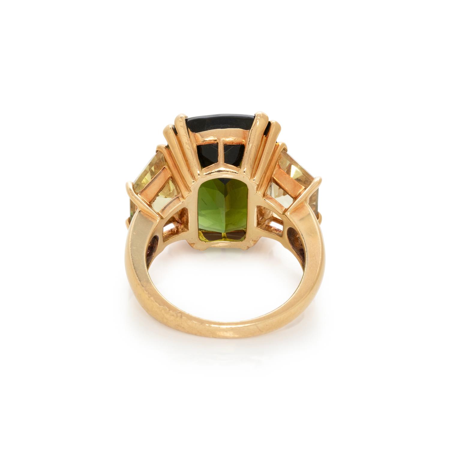 SEAMAN SCHEPPS, GREEN TOURMALINE AND CITRINE RING