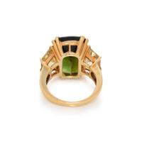 SEAMAN SCHEPPS, GREEN TOURMALINE AND CITRINE RING