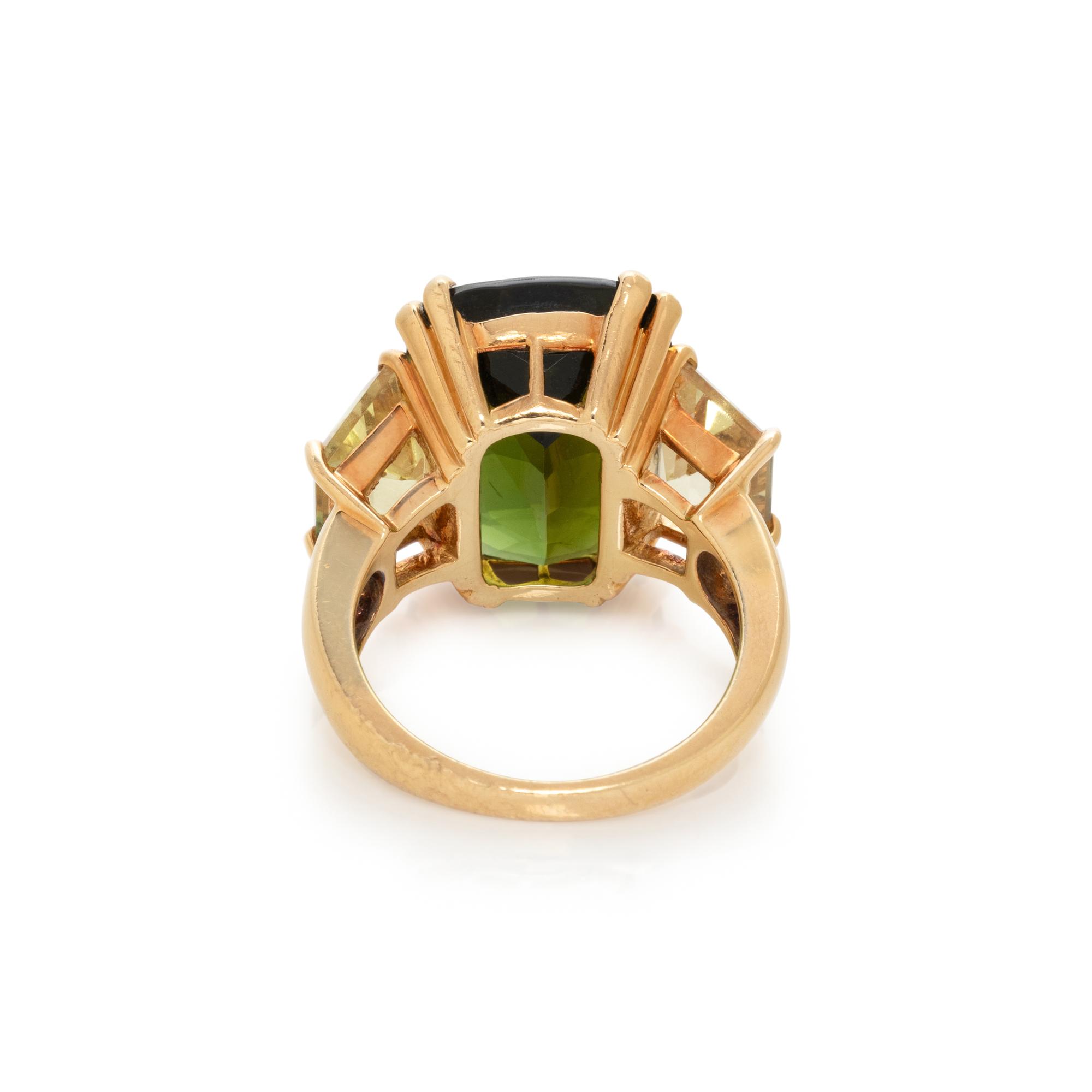 SEAMAN SCHEPPS, GREEN TOURMALINE AND CITRINE RING