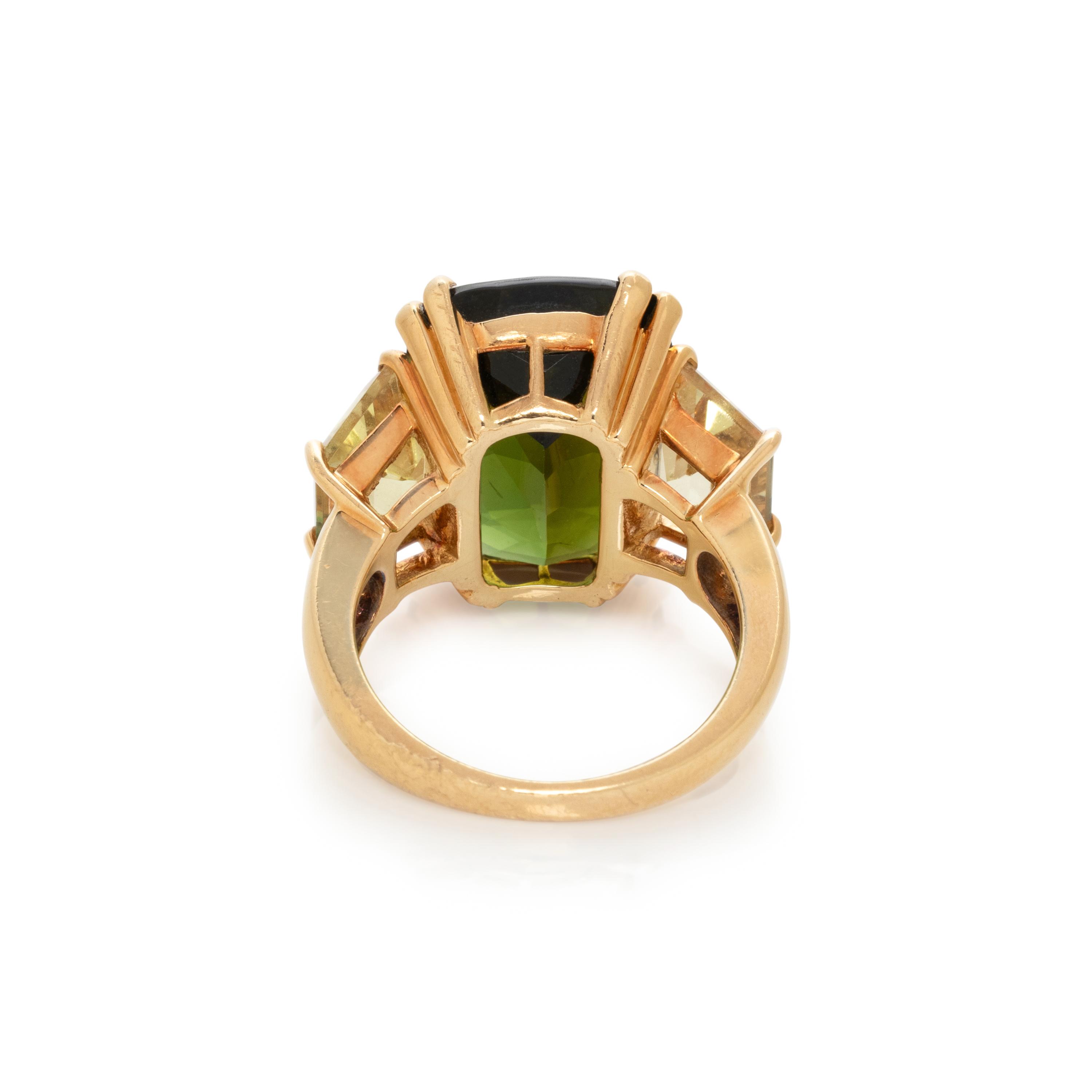 SEAMAN SCHEPPS, GREEN TOURMALINE AND CITRINE RING