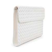 Bottega Veneta, White Intrecciato Large Clutch